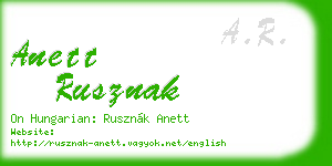anett rusznak business card