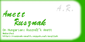 anett rusznak business card